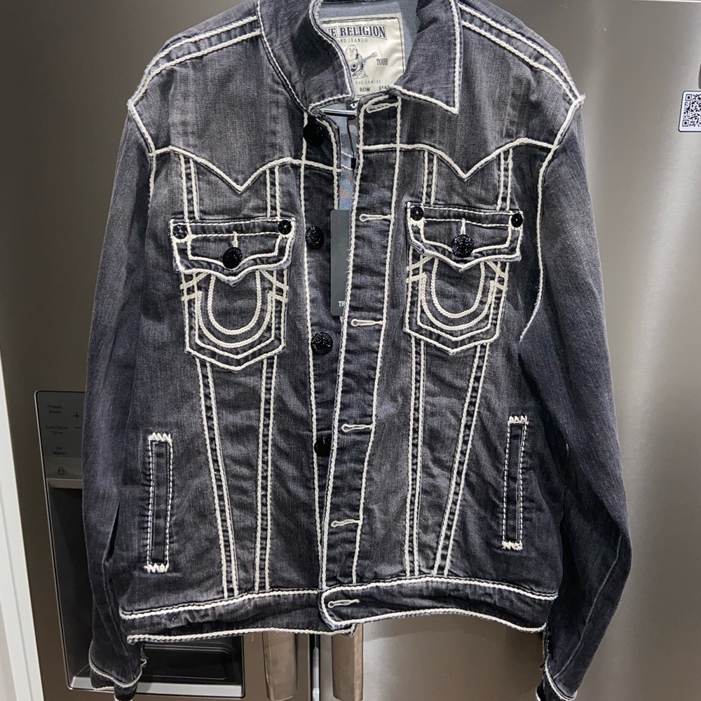 True Religion Men's Dark Gray Denim Jacket